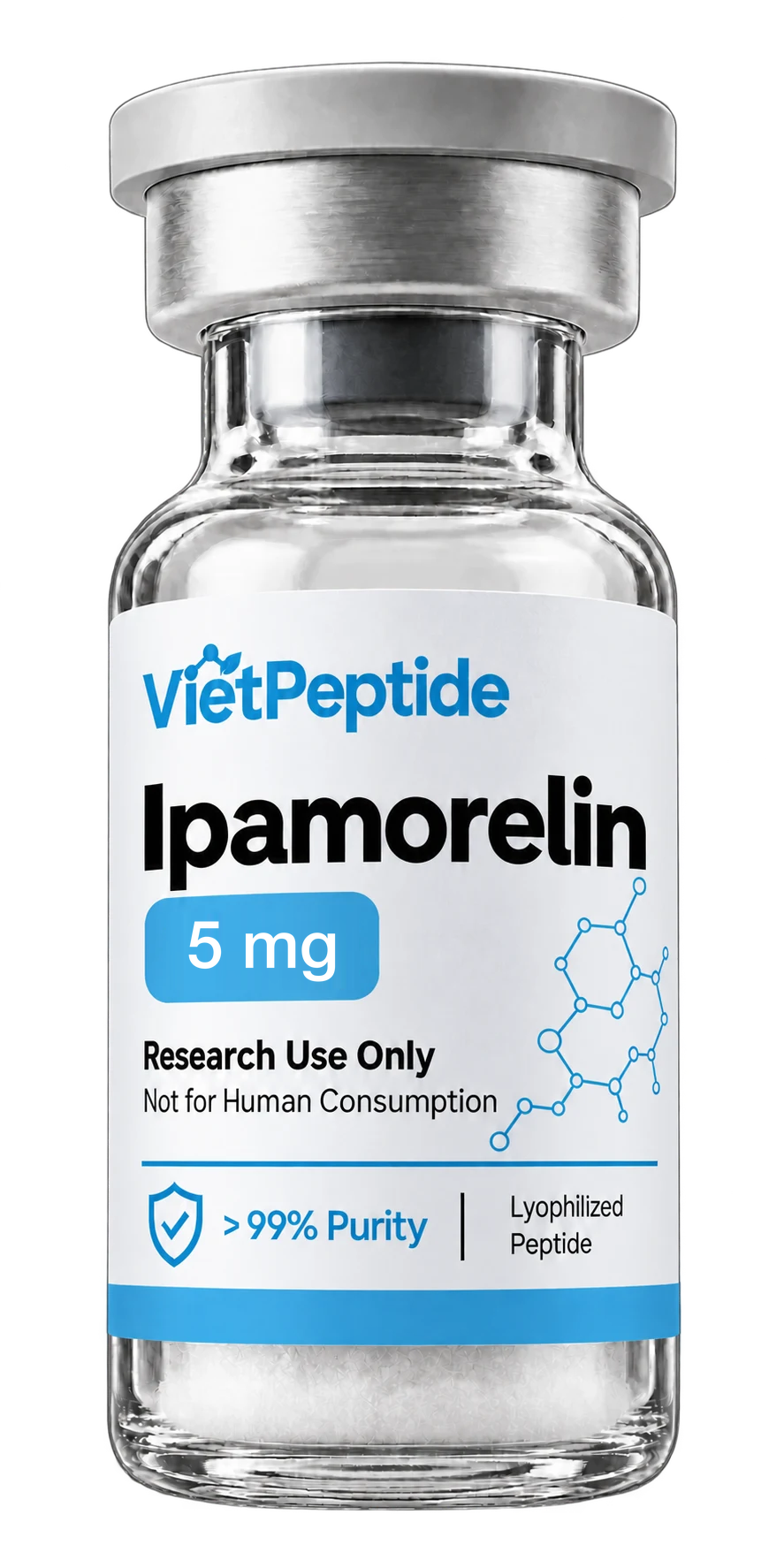 Ipamorelin 5 mg / 10 mg research vial