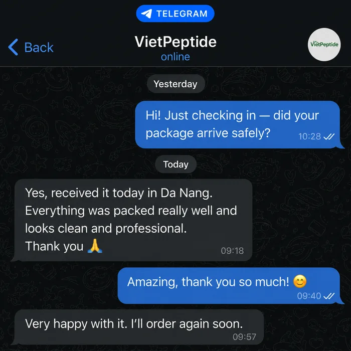 Customer messages from Telegram · Da Nang